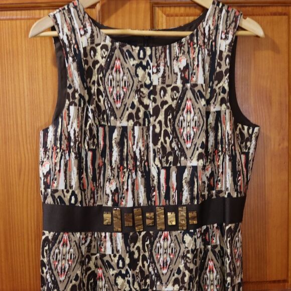 Peck Peck Mixed Animal Print Y2K Career Pencil Dress Sassy Workwear 12 - Picture 5 of 11